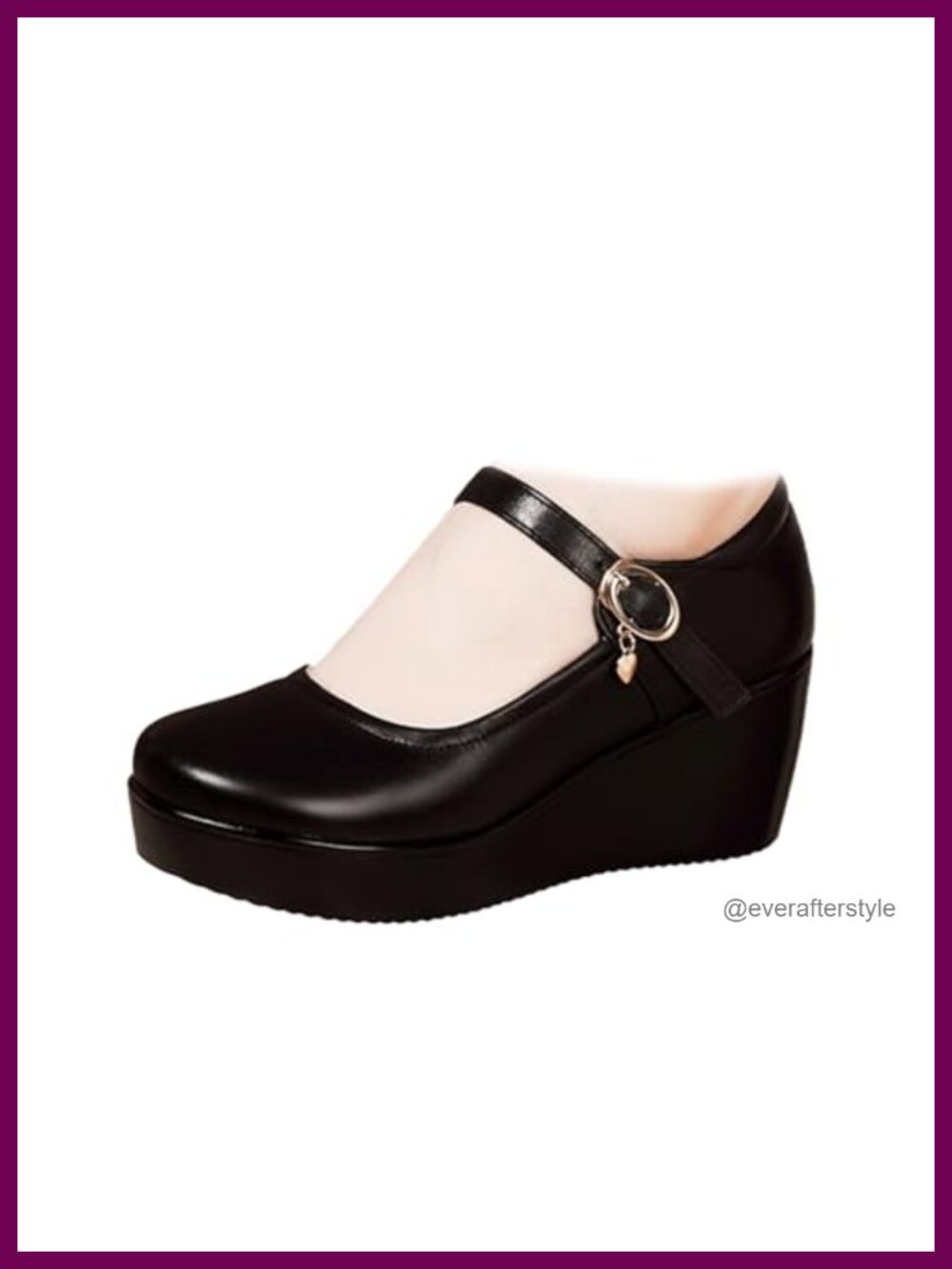 Women's Leather Ankle Strap Wedge Heel Mary Janes Comfort Lightweight Non Slip